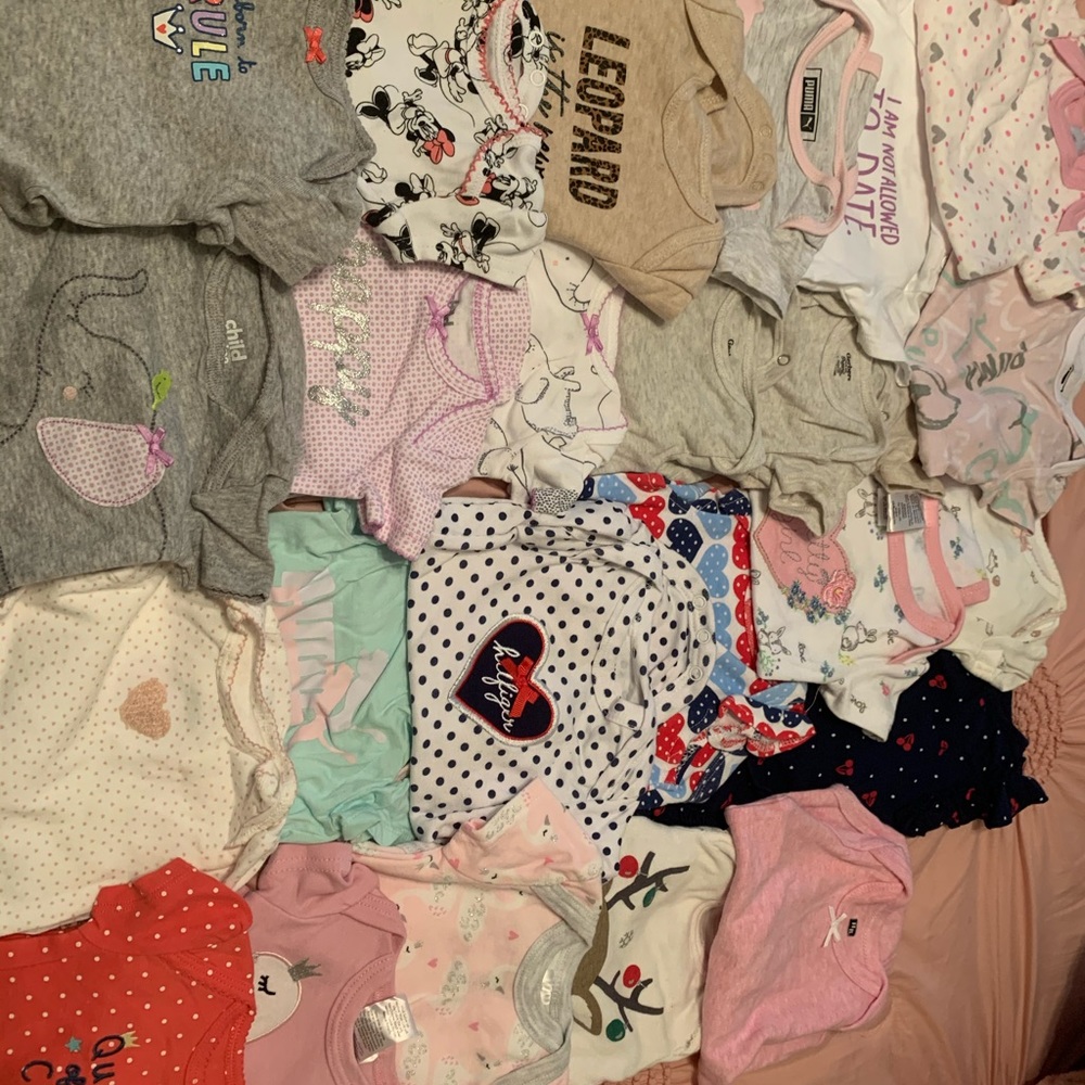 !! SOLD !!  54+ 0-3 onesies and shirts